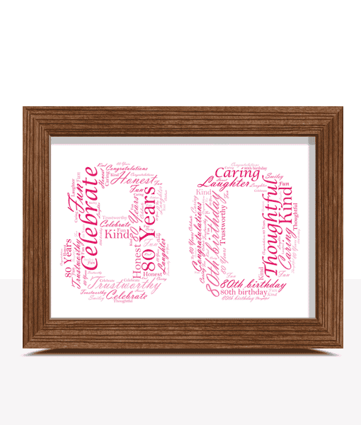 80th Birthday Photo Frame 4"x4" x4 and 5"x5" Photo by Photos in a Word 972D 