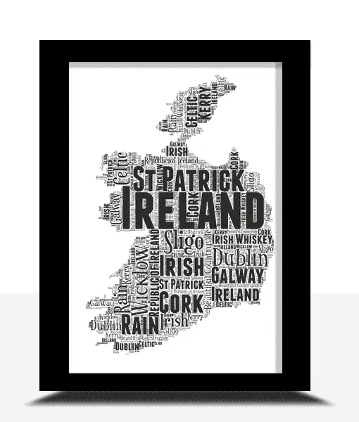Personalised Republic Of Ireland Word Art Map Maps