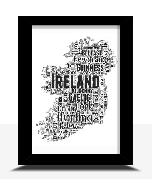 Personalised Ireland Word Art Map Maps