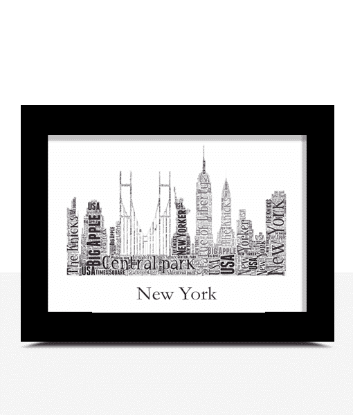 Personalised New York Skyline Word Art – Keepsake Gift City Skyline Prints