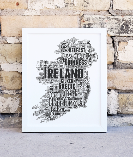 Personalised Ireland Word Art Map Maps