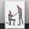 Male Same Gender Engagement Personalised Word Art Gift Engagement Gifts