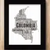 Personalised Colombia Word Art Map Maps