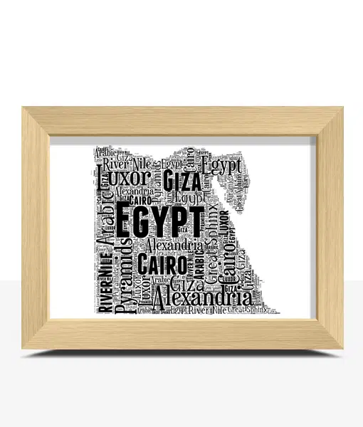 Personalised Egypt Word Art Map Maps