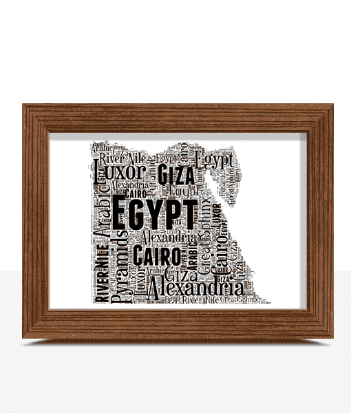 Custom Egypt Map Print – Words Tell Your Egyptian Story Maps