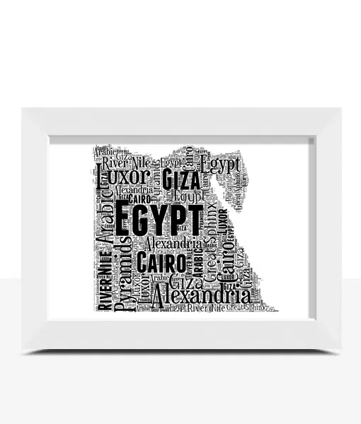 Personalised Egypt Word Art Map Maps