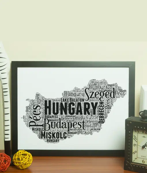 Personalised Hungary Word Art Map – Create Your Own Maps