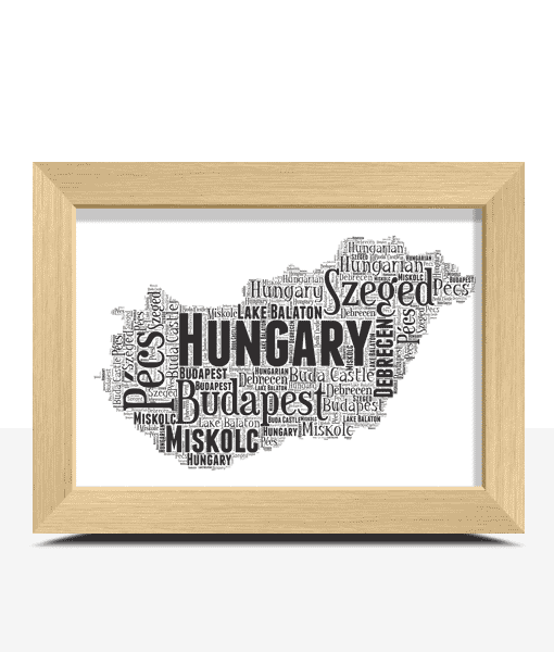 Personalised Hungary Word Art Map Maps
