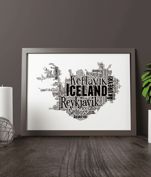 Personalised Iceland Word Art Map – Your Memories in Print Maps