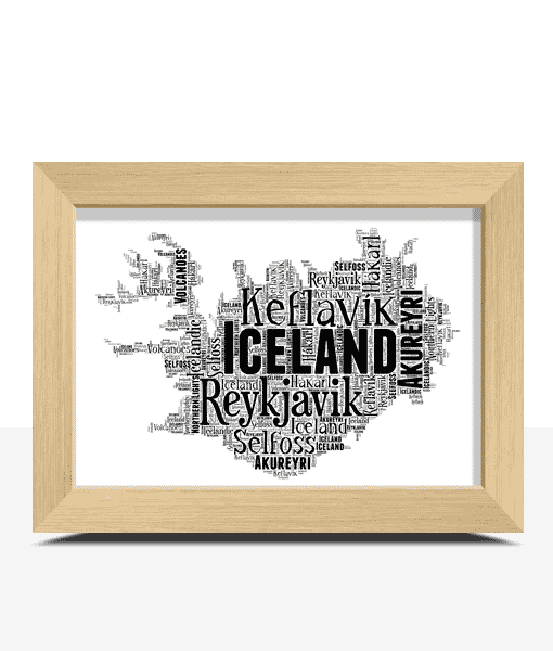 Personalised Iceland Word Art Map – Your Memories in Print Maps