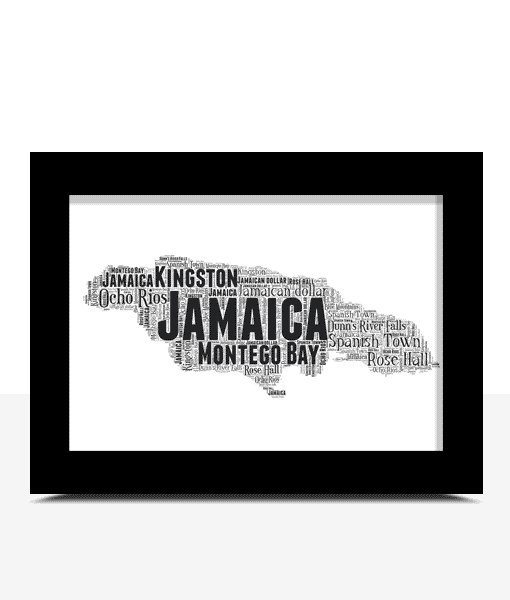 Personalised Jamaica Map Word Art Picture Print Gift Maps