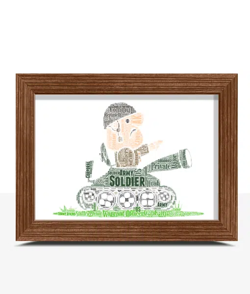 Army Tank Crewman Word Art – Fun Army Personalised Gift Military Gifts