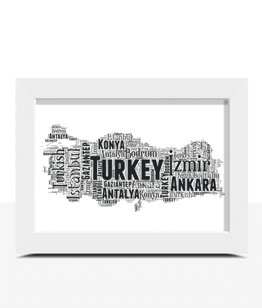Personalised Turkey Word Art Map Maps