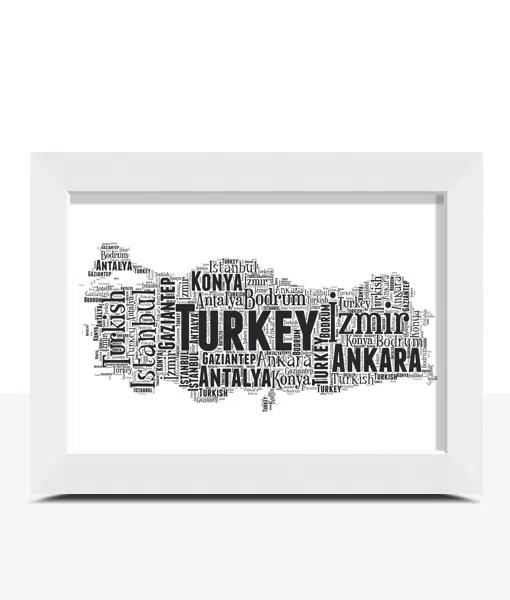 Personalised Turkey Word Art Map – Create Your Own Print Maps