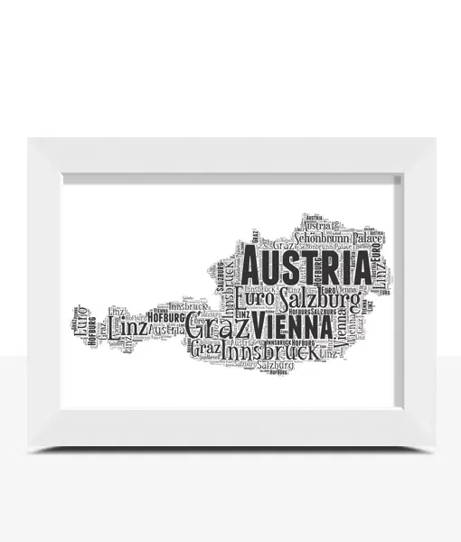 Personalised Austria Word Art Map Maps