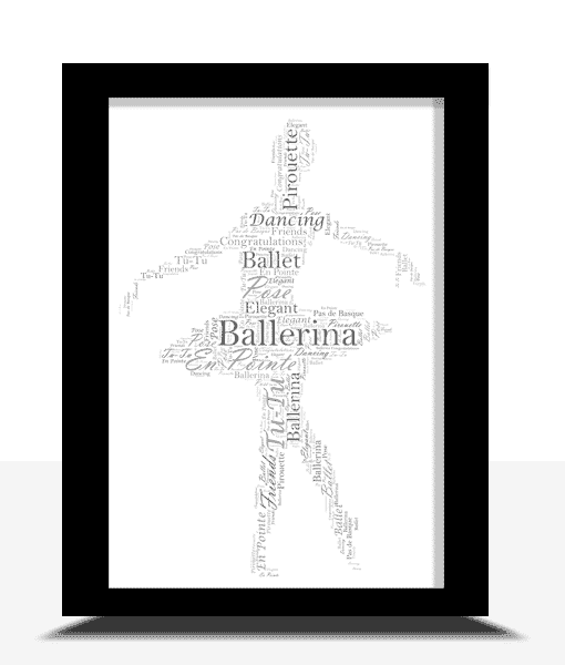 Personalised Ballerina – Ballet Word Art Gift Dance Gifts