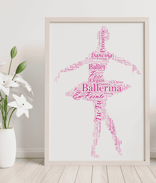 Personalised Ballerina – Ballet Word Art Gift Dance Gifts