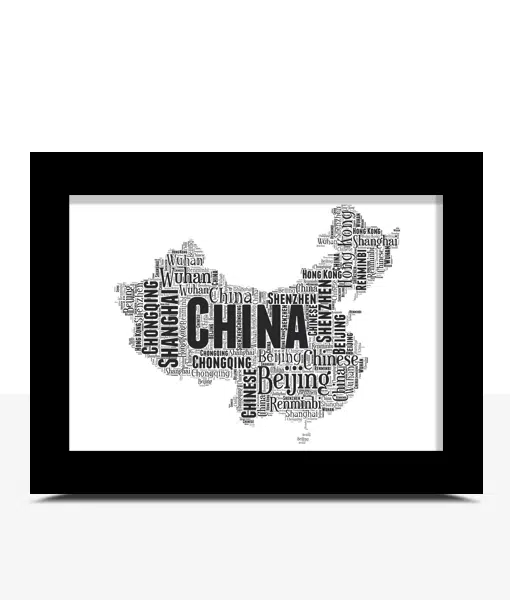 Personalised China Word Art Map Maps