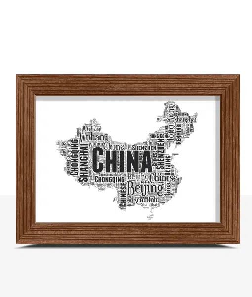 Personalised China Word Art Map Maps