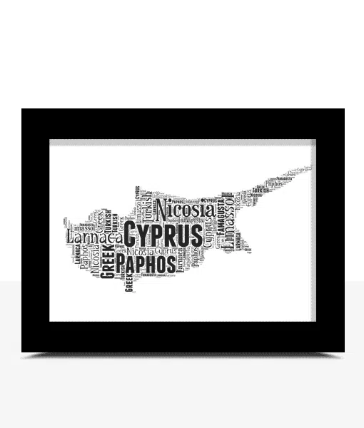 Personalised Cyprus Word Art Map Maps