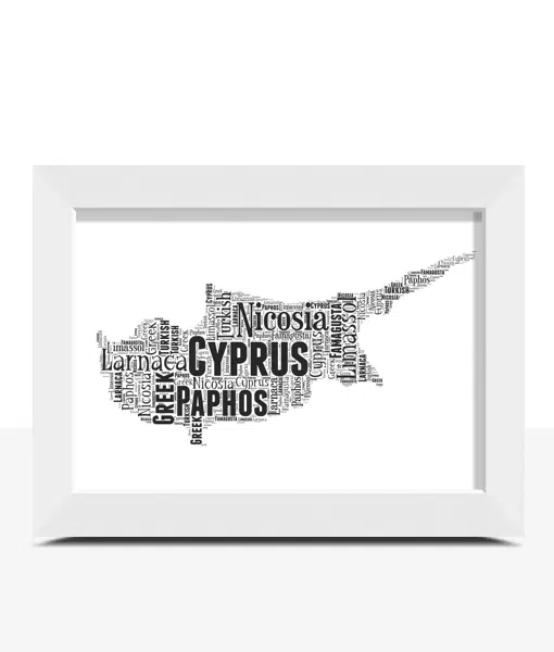 Cyprus Map Wall Art – Customise with Your Own Words Maps