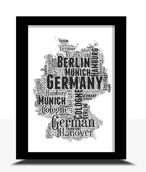 Personalised Germany Word Art Map Maps