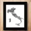 Personalised Italy Word Art Map Maps