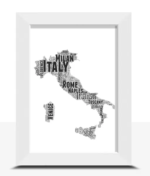 Personalised Italy Word Art Map Maps