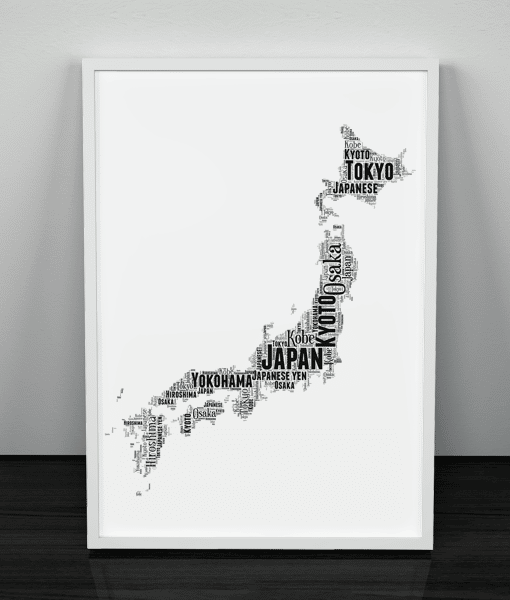 Personalised Japan Word Art Map Maps