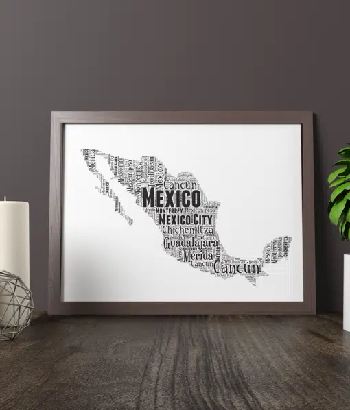 Personalised Mexico Word Art Map Maps
