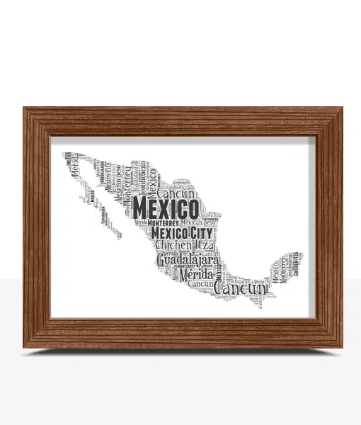 Personalised Mexico Word Art Map Maps