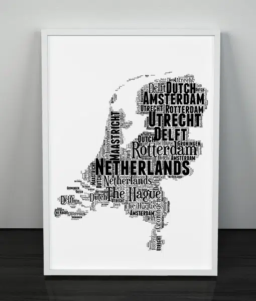 Personalised Netherlands Word Art Map Maps