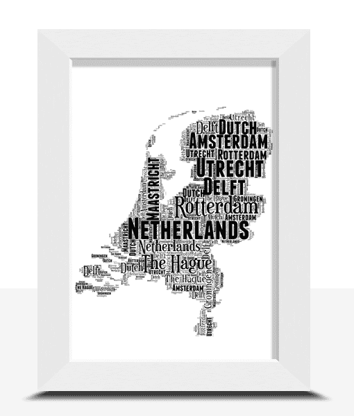 Personalised Netherlands Word Art Map Maps