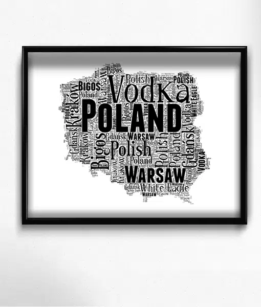 Personalised Poland Word Art Map – Custom Polish Print Maps