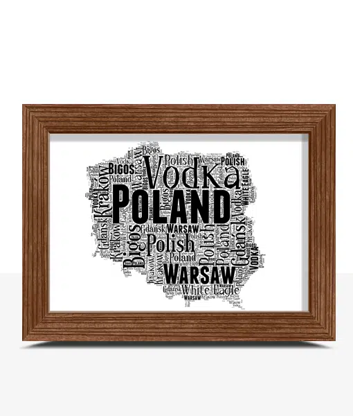 Personalised Poland Word Art Map Maps