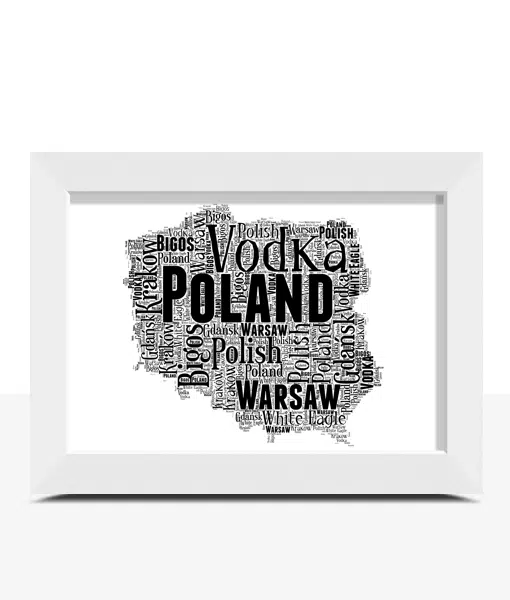 Personalised Poland Word Art Map – Custom Polish Print Maps