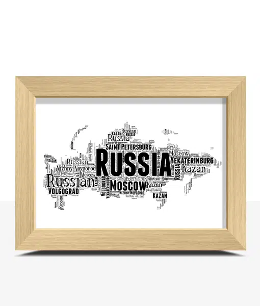 Personalised Russia Word Art Map Maps