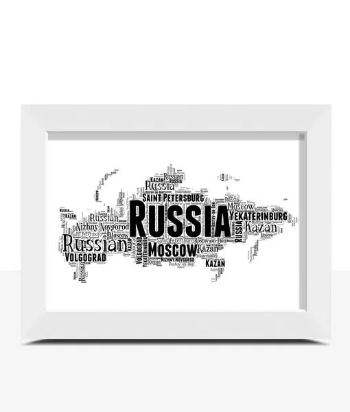 Personalised Russia Word Art Map Maps