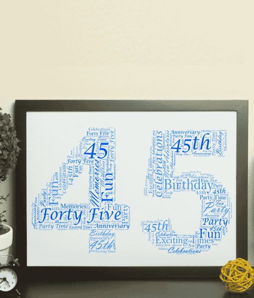 45th Birthday – Sapphire Anniversary Word Art Gift Anniversary Gifts