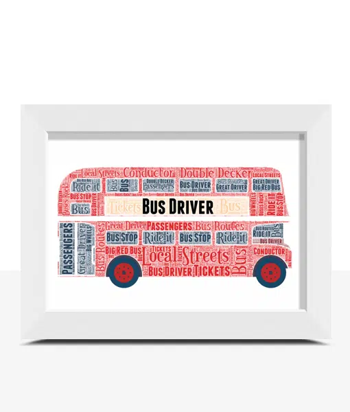 Double Decker Bus Word Art – Bus Driver Gift Gifts For Children