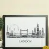 Personalised London City Skyline Word Art Picture Print Gift City Skyline Prints