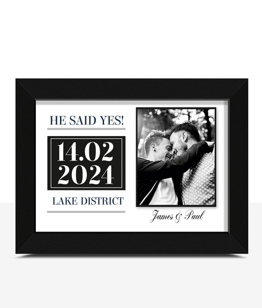 “He Said Yes!” Personalised Engagement Frame Gift Engagement Gifts