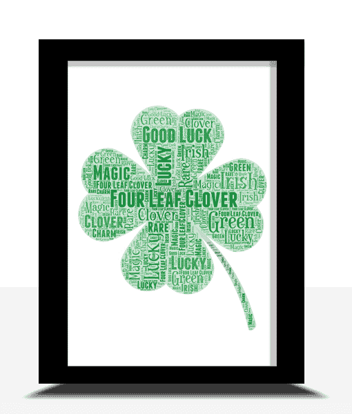 Details about   WORD ART PERSONALISED SHAMROCK 4 LEAF CLOVER GOOD LUCK GIFT PRESENT NEW JOB HOME 