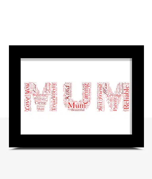 Personalised MUM Word Art Picture Frame Gift Gifts For Her