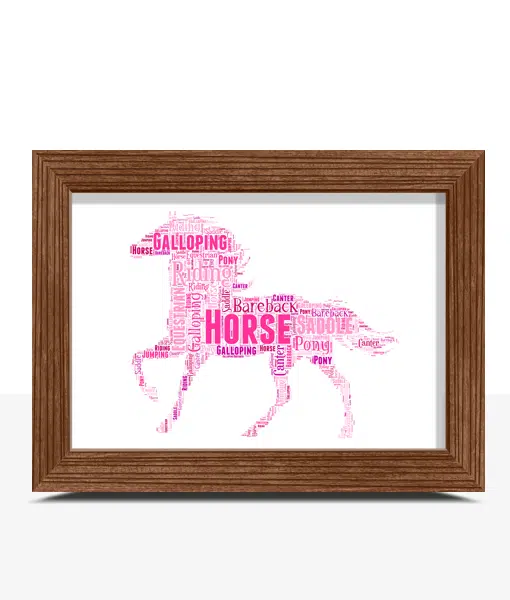 Personalised Horse Word Art Print Animal Prints