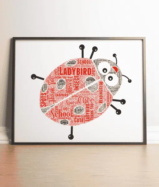 Personalised Ladybird Word Art Print Animal Prints
