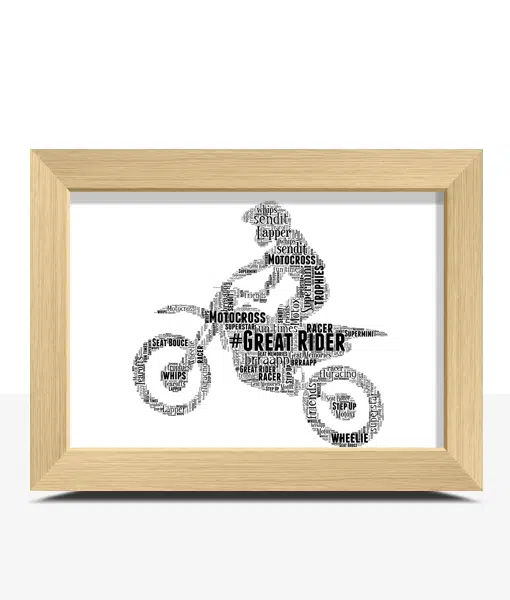 Motocross Bike Word Art Gift Sport Gifts