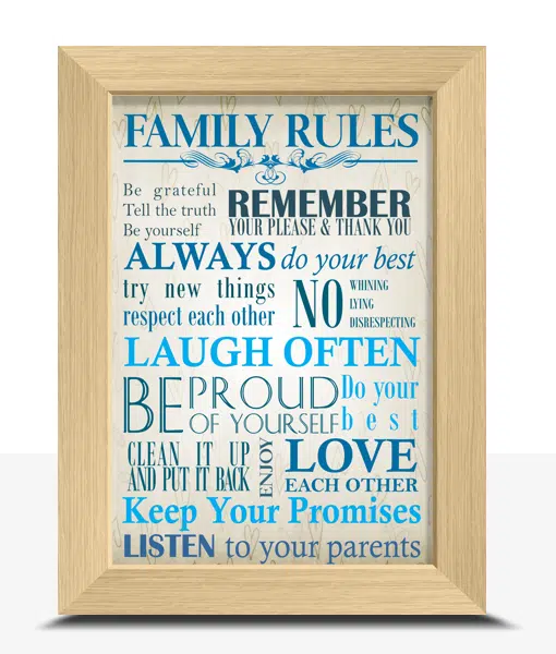 Family Rules Art Print Family