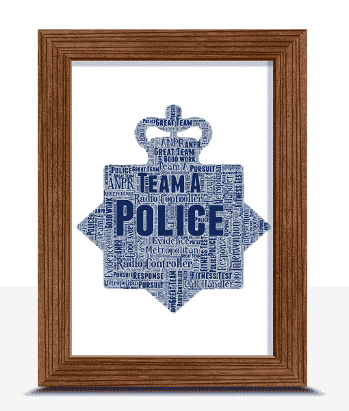 Personalised Police Crest Word Art Print