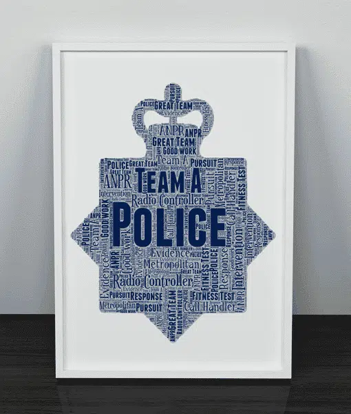 Personalised Police Crest Word Art Print